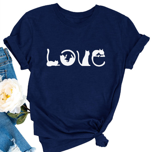 Valentine's Day LOVE Printed Women's Pullover T-shirt