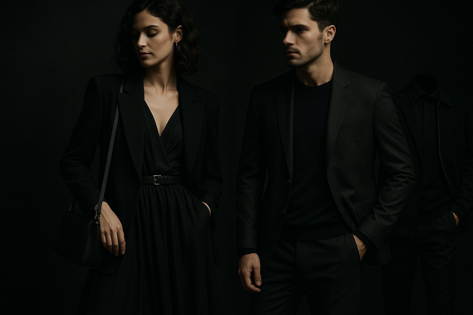 dont mention store name, just a little dark portrait banner of mens and womens fashion